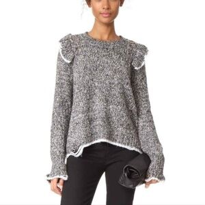 Wildfox Ruffle grunge Distressed knit Sweater ethereal fairy dainty‎ peasant